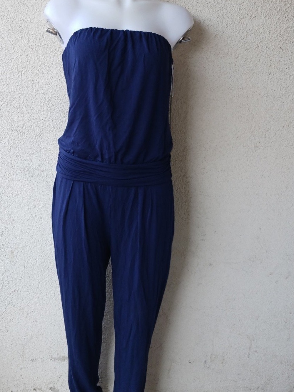 tarte Strapless Navy Jumpsuit nwt